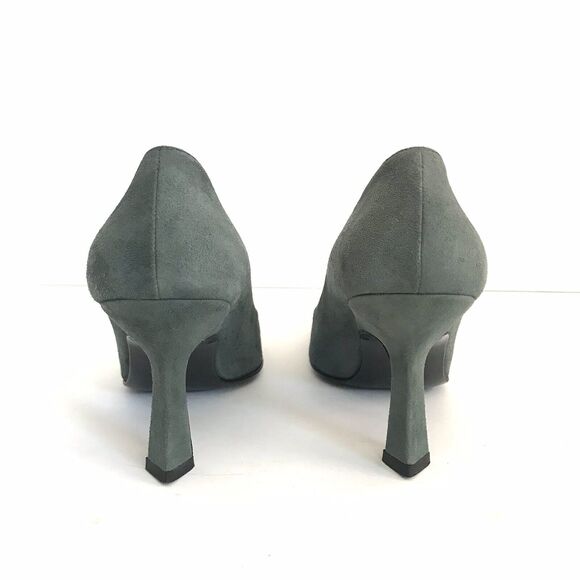 Bruno Magli Women’s Square Toes Suede Pumps Heels Dark Olive Green - Picture 4 of 12